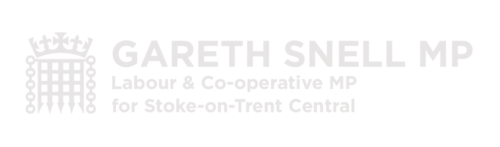 Gareth Snell MP Logo in white with a transparent background